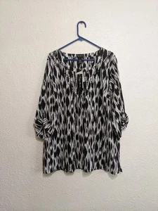 Maggie Barns Übergröße 2X Bluse schwarz/weiß Top Gr. 22/24 neu mit Etikett - Bild 1 von 8