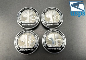 Set of 4 Wheel Centre Cap Affalterbach 75 mm Emblem Fits MERCEDES BENZ AMG - Foto 1 di 5