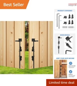Durable 18 Inch Cane Bolt Gate Lock Set - Ideal for Wood and Metal Gates - Picture 1 of 8