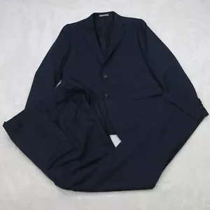 Boglioli 2 Piece Suit Mens 42R Blue Virgin Wool Blazer Pants Pencil Stripe Italy - Picture 1 of 24