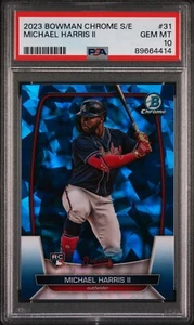 2023 Bowman Chrome Sapphire Michael Harris II Rookie RC #31 PSA 10 Gem Mint - Picture 1 of 2