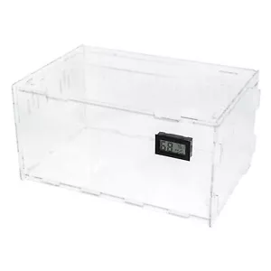 Reptile Terrarium Breeding Tank Acrylic Reptile Feeding Box with Temperature ... - Picture 1 of 9