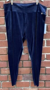 NWT Michael Kors Womens Sz 3X Velour Pants Straight Leg Drawstring Blue - Picture 1 of 9