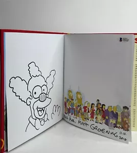 Matt Groening Signed Simpsons World Book, Krusty The Clown Sketch RARE BAS - Picture 1 of 5