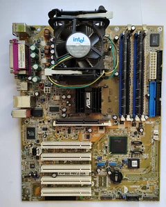 Asus P4P800 Rev 2.00A Mobo with Pentium 4 3GHz HT CPU and 2GB RAM Test OK! 074 - Picture 1 of 8