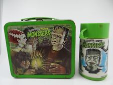 VINTAGE 1979 UNIVERSAL'S MOVIE MONSTERS METAL LUNCHBOX & ALADDIN THERMOS