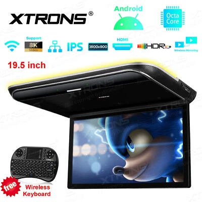 Keyboard+19.5 Android Auto Roof Deckenmonitor 8Core HDMI USB 8K Monitor Flipdown - Bild 1 von 4