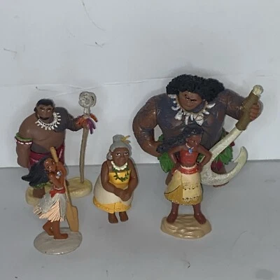 Moana Disney Figures Toys/Figurine Set Cake Topper PVC Lot Of 5 - Image 1 of 4