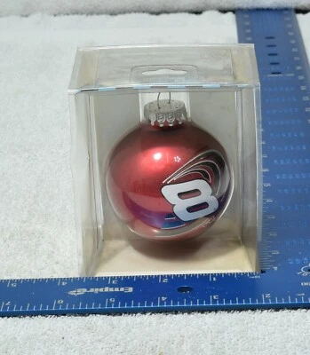 DALE WONHARDT JR #8 ROJO/BLANCO ADORNO DE NAVIDAD ÁRBOL DECORACIÓN BOLA Foto 1 de 3