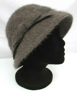  Nine West Womens Brown Faux Fur Microbrim Cloche Hat NEW  - Picture 1 of 10