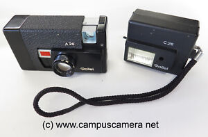 Rollei A26 126 Film Point & Shoot Film Camera w/ Sonnar 40mm f3.5 Lens C26 flash