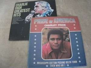 2 x CHARLIE RICH / CHARLEY PRIDE VINYL LP EXCELLENT . - Picture 1 of 6
