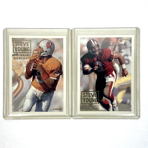 Fleer Performance Highlights Chase Steve Young 1993 - lote de 2 tarjetas #6 #9 lámina dorada - Imagen 1 de 10
