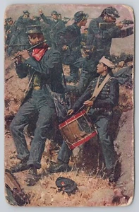 1909 Union Fife & Drumcorp Postcard Civil War Posted Rough - Picture 1 of 2