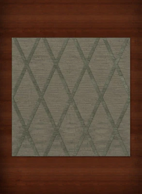 Green Transitional Hand Hooked Diamonds Criss-Cross Area Rug Geometric DV11 - Image 1 of 2