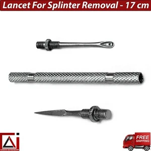Lanceta extractora de comedones para eliminación de astillas 17 cm instrumentos veterinarios nuevos - Imagen 1 de 6