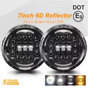 Per Hummer H1 H2 H3 Coppia Fari LED 7" Pollici Anello Halo DRL CON Segnali di Direzione - Foto 1 di 16