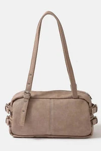 Fame Multi Grommet Belt Strap Rustic Rectangular Hand Bag - Bild 1 von 3