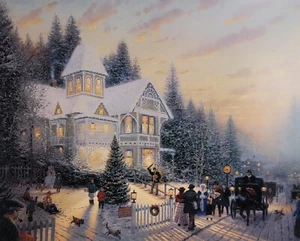 1992 "Victorian Christmas" Thomas Kinkade Signed Lithograph 166/980 20 X 24 - Picture 1 of 10