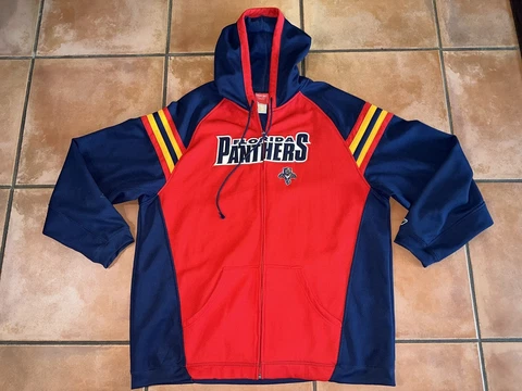 Florida Panthers Reebok FACE OFF Full-Zip Hoodie Navy Blue Men’s Size XXL Cover