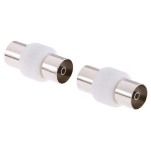 2pcs Female to Female Antennas TV Plug Jack RF Coaxial Adapter ZYy3 - Zdjęcie 1 z 12