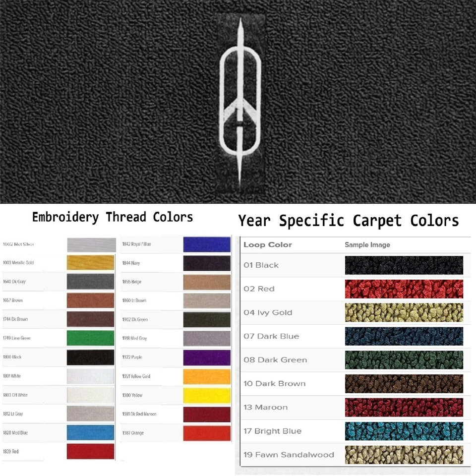 Alfombrillas Oldsmobile Delta 88 personalizadas con logotipo de cohete ACC 1971-1973 4 piezas Foto 1 de 4