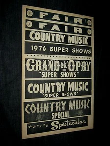 Original COLORCRAFT 1976 SNIPES POSTER FOR GRAND OLE' OPRY One Of A Kind!!!!! - Picture 1 of 1