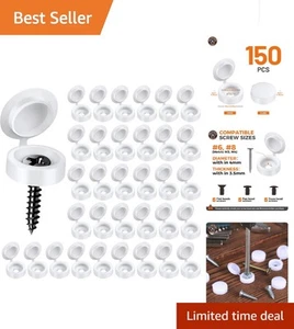 High-Quality White Hinged Screw Cap Covers - 150 PCS for Various Applications - Picture 1 of 9