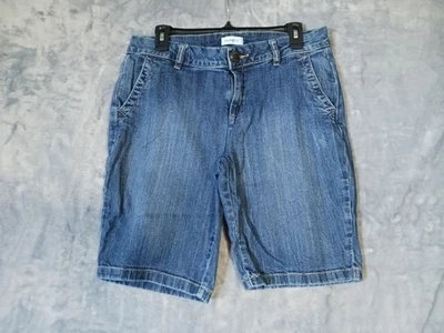 Pantalones Cortos Liz Claiborne Para Mujer 6 Azul Denim Calce Clásico Informal Bermudas Bolsillos Foto 1 de 4