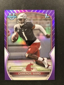 2022 Bowman Chrome U Cameron Ward 1st Bowman #34 Purple Refractor 314/399 WSU - Picture 1 of 2