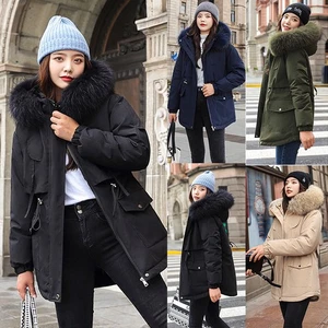 Women Parka Hooded Jacket Winter Ladies Puffer Long Coat Plus Size Outerwear - Picture 1 of 18