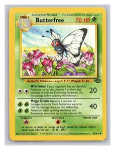 Pokémon TCG Butterfree 33/64 Jungle Unlimited MP - Picture 1 of 2