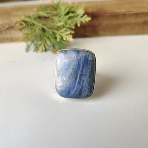 Anillo de piedras preciosas de cianita natural de plata de ley 925 estilo único anillo boho PG7949 - Imagen 1 de 4