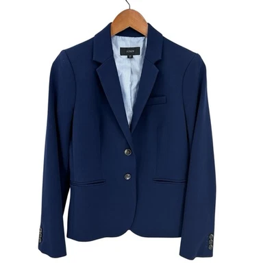 J CREW Jacket Blazer XS Schoolboy Suit Coat Stretch K2899 Blue U461 - Image 1 of 4