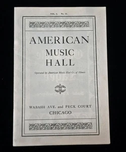 Vintage American Music Hall Chicago Vol. 3 Nr. 31 Werbeprogramme SCHÖN! - Bild 1 von 5