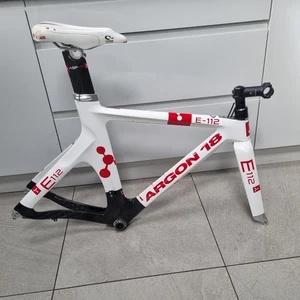 ARGON 18 E112 FRAMESET CARBON FRAME FORKS SMALL WHITE TT TIME TRIAL BIKE CYCLING - Picture 1 of 24
