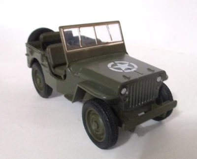 Jeep Willys MB Welly Segunda Guerra Mundial 1941 con potencia de fricción 4 pulgadas fundido a presión y plástico Foto 1 de 4