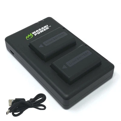 Wasabi Power Battery (2-Pack) and USB-C Dual Charger for Sony NP-FW50