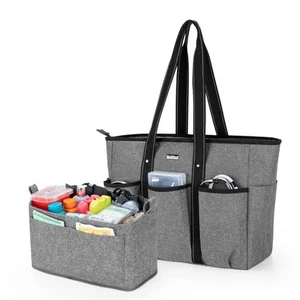 Nurse Tote Bags with Purse Organizer Insert, Nurse Bags for Work with Padded ... - Picture 1 of 7