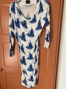 Vivienne Westwood Damen Fond Quastenmuster Kleid Jersey Größe Large 12 dehnbar - Bild 1 von 9