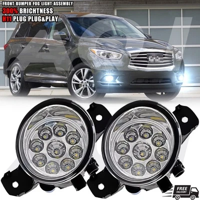 For INFINITI QX60 2014-2023 Driving Fog Lights Bumper Clear Lens Assembly Lamps Foto 1 de 4