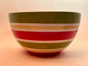 Rare 222 Fifth - CADIZ Stoneware Bold Stripes Large 9” x 5" Serving Bowl - Picture 1 of 6