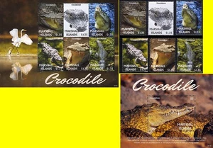 MARSHALLS 2021 CROCODILES + S/S + M/S SC#1340-41 mnh ANIMALS 💲FREE SHIPPING - Picture 1 of 1