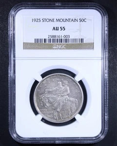 1925 Stone Mountain Commemorative Half Dollar - 50c NGC AU55 - Original Surfaces - Picture 1 of 4