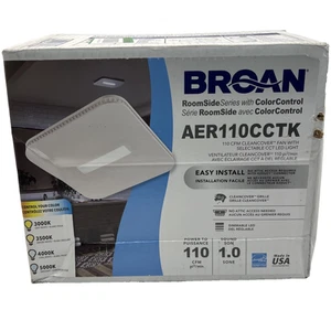 Bathroom Exhaust Fan w LED Light CleanCover Grill Broan AER110CCTK (OB) - Picture 1 of 8