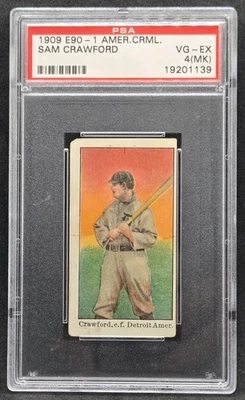 1909 E90-1 AMERICAN CARAMEL SAM CRAWFORD HOF BASEBALL CARD TIGERS PSA 4 (MK) - Image 1 of 2