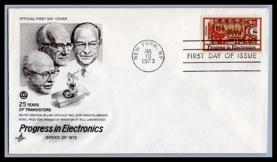 US FDC # 1501 8c Progress in Electronics Transistors ArtCraft   1973, 9d496 - Image 1 of 1