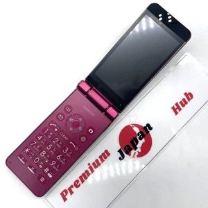 SHARP SH-N01 Red AQUOS KEITAI Flip Phone Unlocked SIM Free Japan Near Mint - Picture 1 of 11
