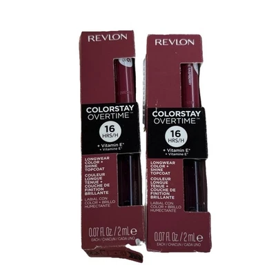 2 Pack Revlon Colorstay Overtime Pearl-005 Infinite Raspberry New - Image 1 of 4