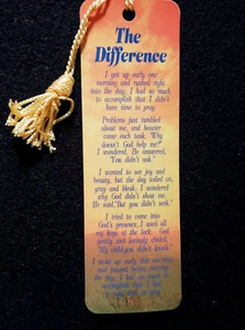 Bookmark with Verse And Tassel - Inspirational Gift- "The Difference" Free Ship - Picture 1 of 2